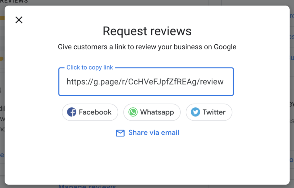 Creating a Google Reviews Short code link.